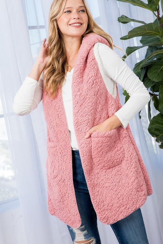 Women Sherpa Long Vest | Zarnesh