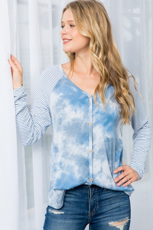 Women Tie Dye Mixed Top | Zarnesh