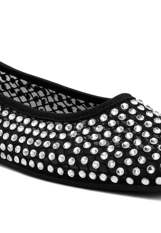 Women's Orson Naked Rhinestone Ballerinas | Zarnesh