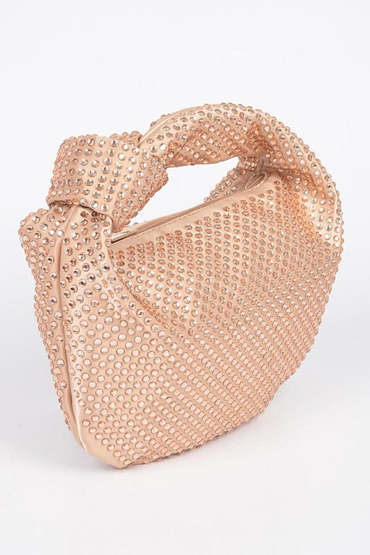 Women Tonal Studded Knotted Soft Clutch | Zarnesh