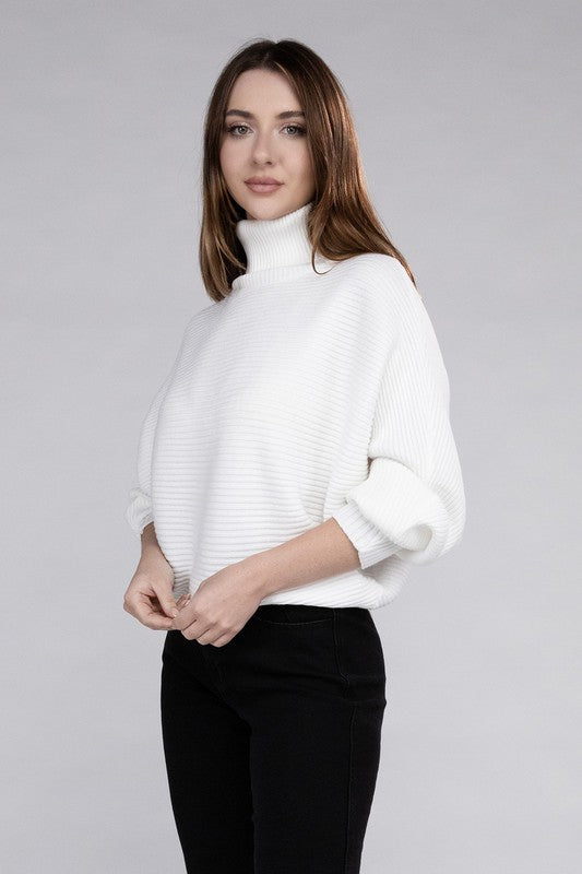 Women's Viscose Dolman Sleeve Turtleneck Sweater | Zarnesh