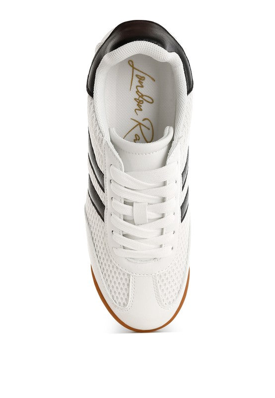 Women Blaster Anti Skid Sole Striped Lace Up Sneakers Zarnesh