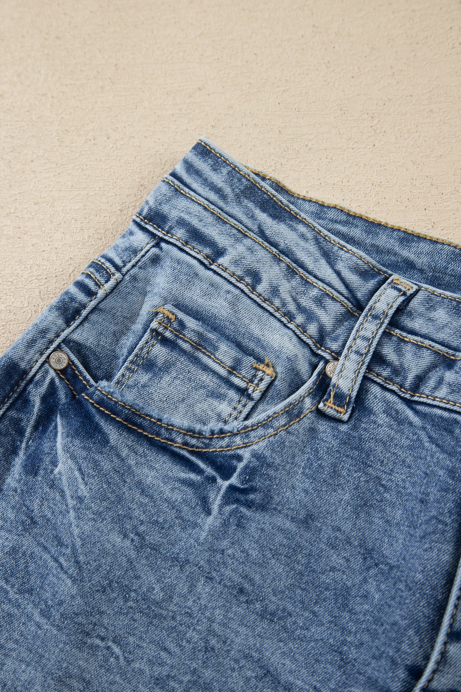 Double Button High Rise Waisted Flare Jeans | Zarnesh