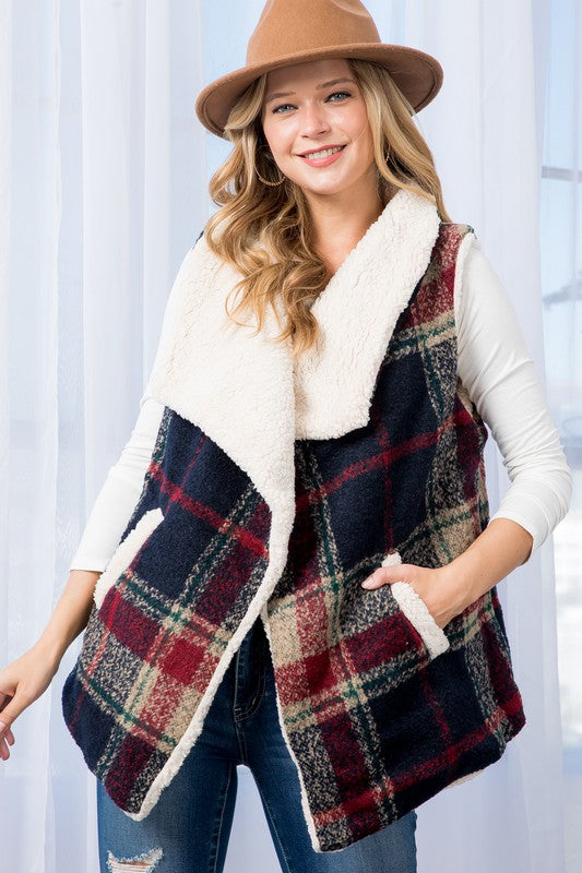 Women’s Warm Plaid Vest  | Zarnesh