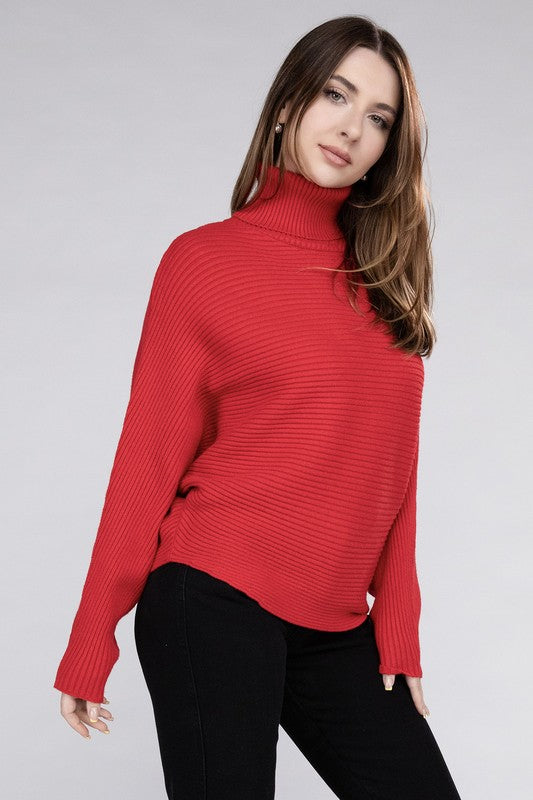 Women's Viscose Dolman Sleeve Turtleneck Sweater | Zarnesh