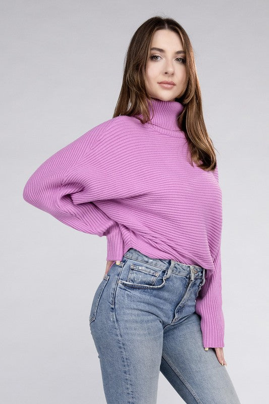 Women's Viscose Dolman Sleeve Turtleneck Sweater | Zarnesh