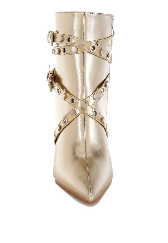 Women’s Jaunts Eyelets & Studs Harness Ankle Boots | Zarnesh