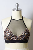 Women Plus Size Mesh Print High Neck Bralette Zarnesh