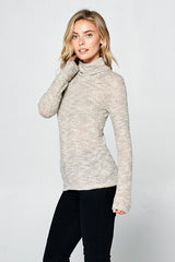 Women Long Sleeve Knit Turtleneck Top | Zarnesh