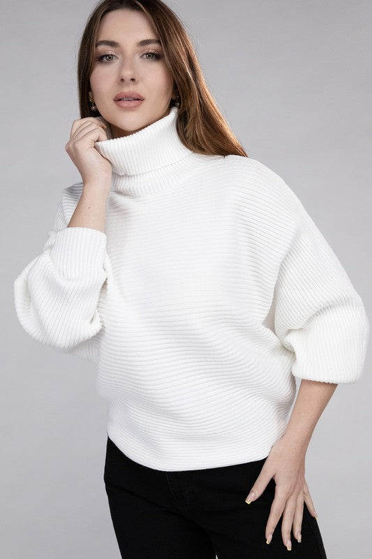 Women's Viscose Dolman Sleeve Turtleneck Sweater | Zarnesh