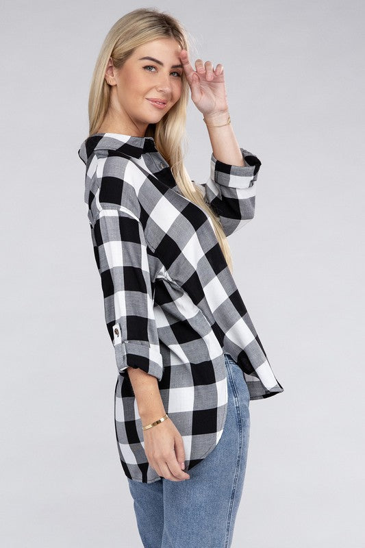 Women Classic Plaid Flannel Shirt | Zarnesh