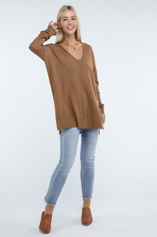 Women’s Hi-Low Hem Front Seam Sweater | Zarnesh