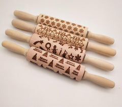 Rolling Pin Christmas Embossing for Holiday Baking Festive Delights | Zarnesh