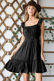 Women Plus Ruched Waist Ruffled Sleeveless Short Dress Zarnesh