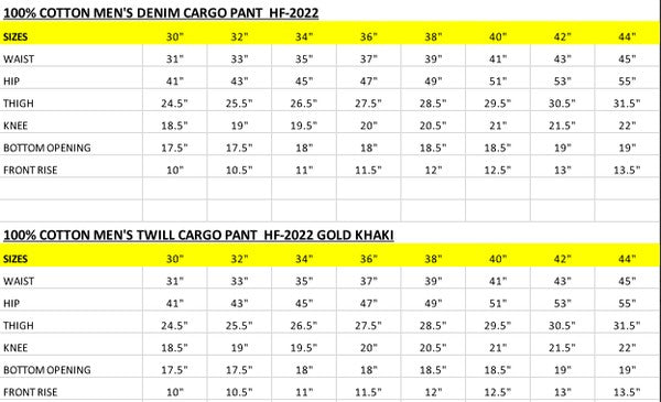 Men Cargo 100% Cotton Denim Pants | Zarnesh