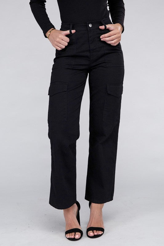 Women's Everyday Wear Elastic-Waist Cargo Pants | Zarnesh