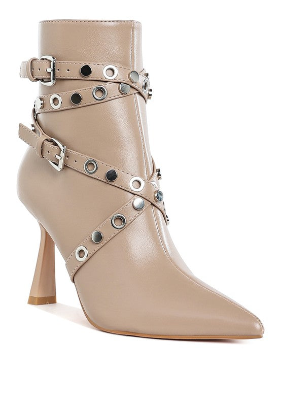 Women’s Jaunts Eyelets & Studs Harness Ankle Boots | Zarnesh