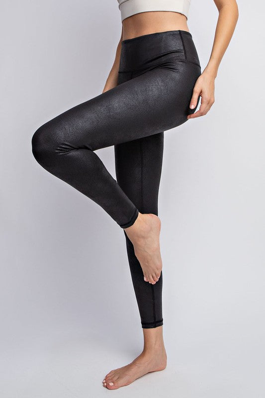 Women's PU Chintz Full-Length Leggings | Zarnesh