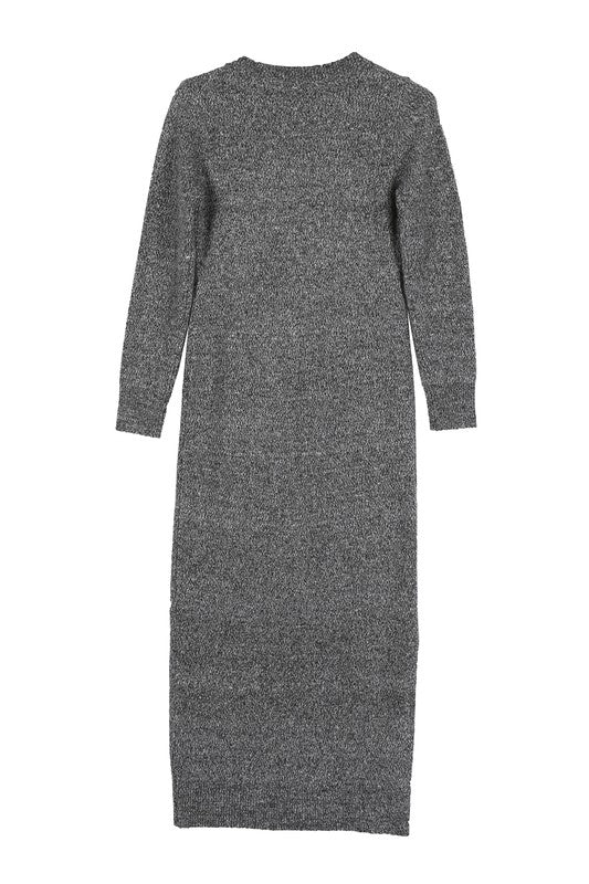 Women V-Neck Sweater Maxi Dress | Zarnesh