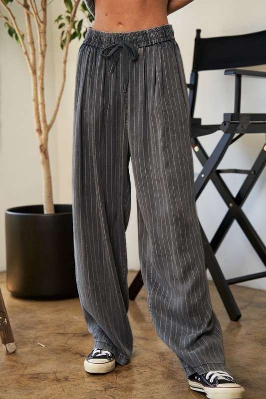 Women Stripe Button Down Shirt and Long Pants Set | Zarnesh