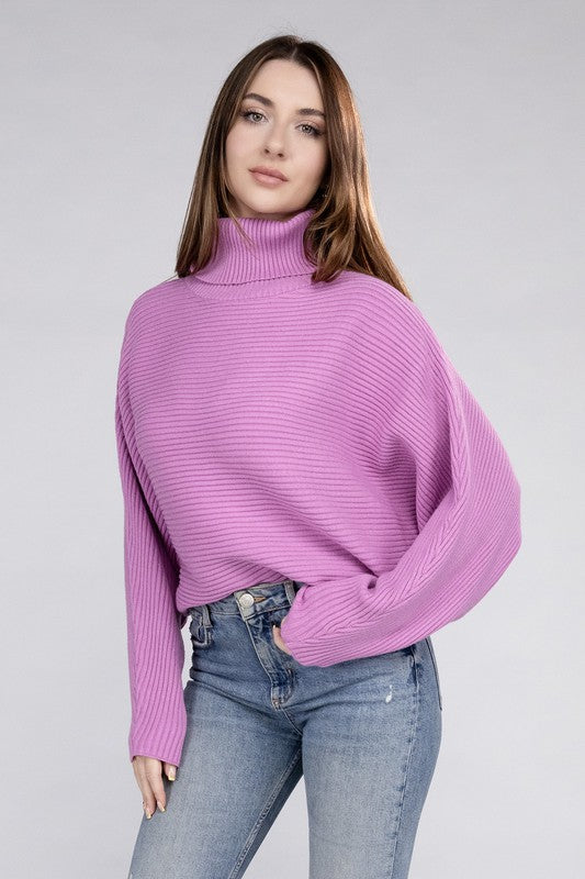 Women's Viscose Dolman Sleeve Turtleneck Sweater | Zarnesh