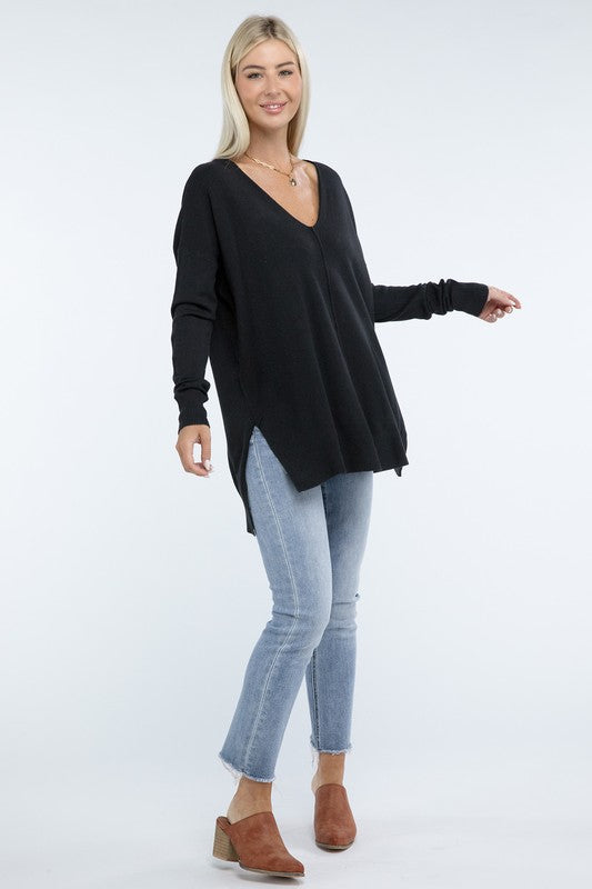 Women’s Hi-Low Hem Front Seam Sweater | Zarnesh