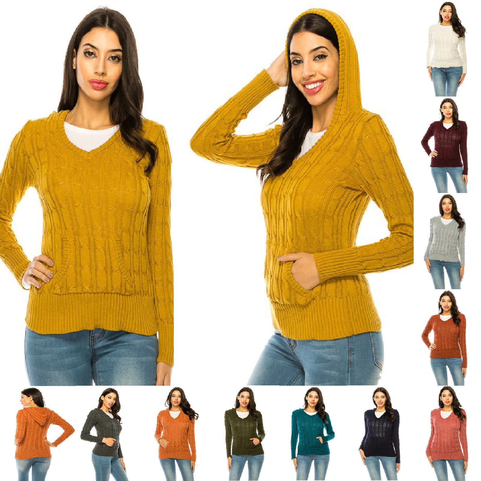 Women Knit Hoodie Sweater | Zarnesh