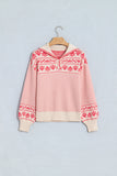 Abstract Print Mock Neck Button Pullover Sweater | Zarnesh