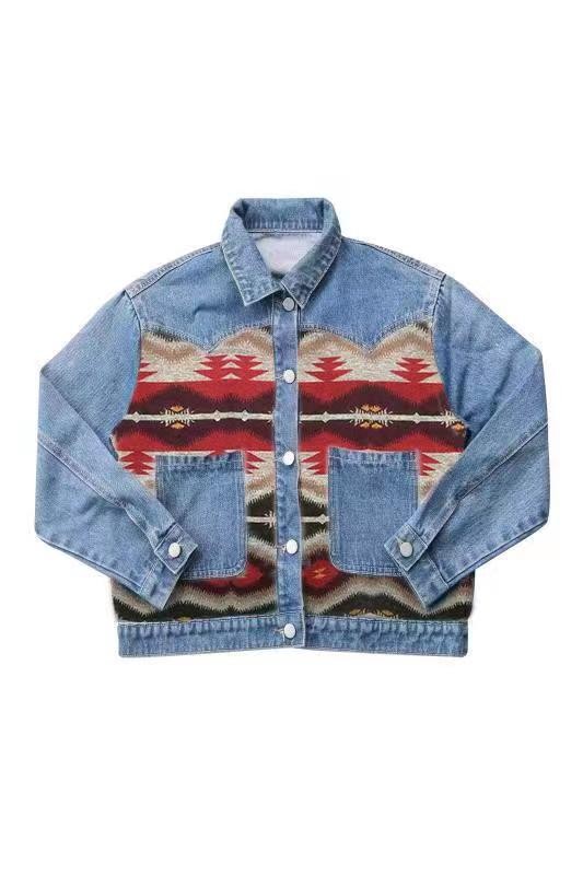 Women’s Aztec Print Cropped Western Jacket | Zarnesh  
