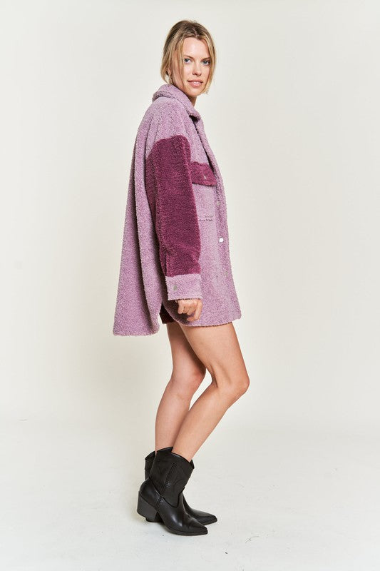 Women's Plus Colorblock Sherpa Jacket | Zarnesh