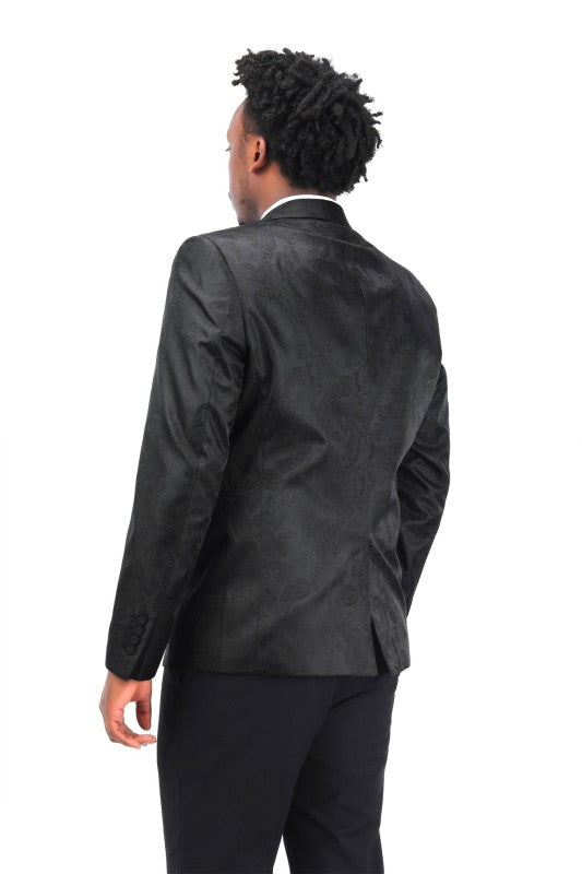 Men’s Paisley Print Tuxedo Jacket Slim Fit Formal Blazer Jacket | Zarnesh