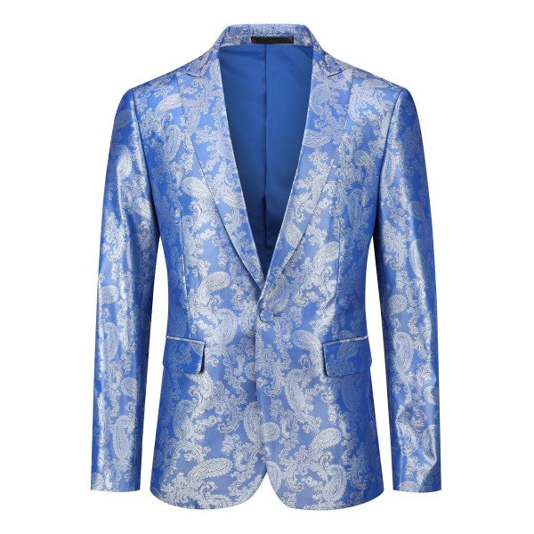 Men’s Paisley Print Tuxedo Jacket Slim Fit Formal Blazer Jacket | Zarnesh