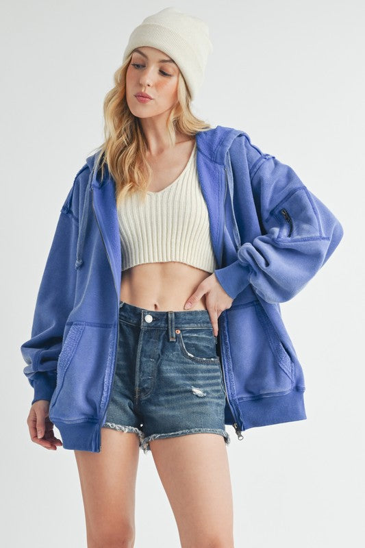 Women’s Fiori Zip-Up Hoodie with Pockets Jacket | Zarnesh