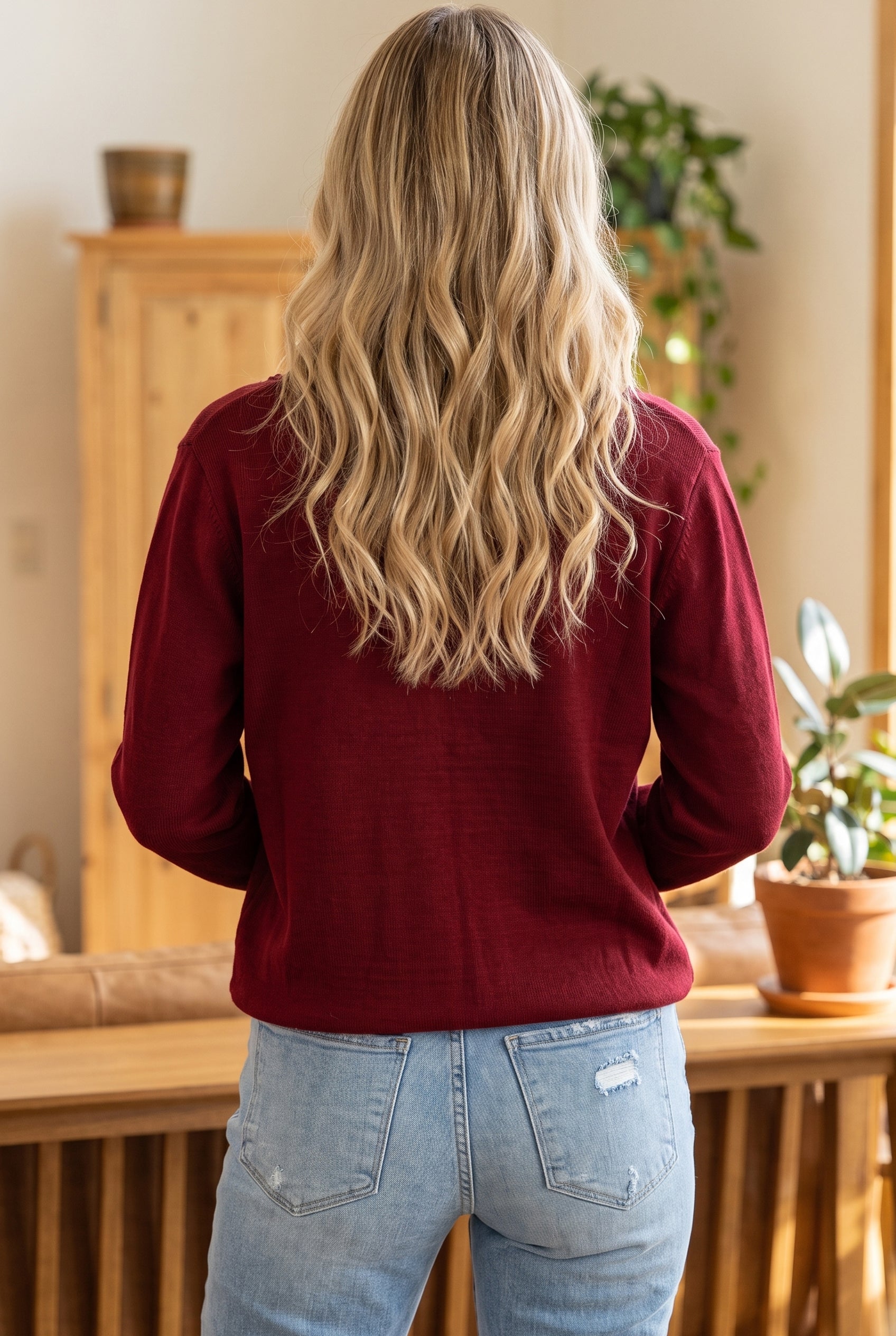 Bow Collar Pocket Knit Long Sleeve Cardigan | Zarnesh