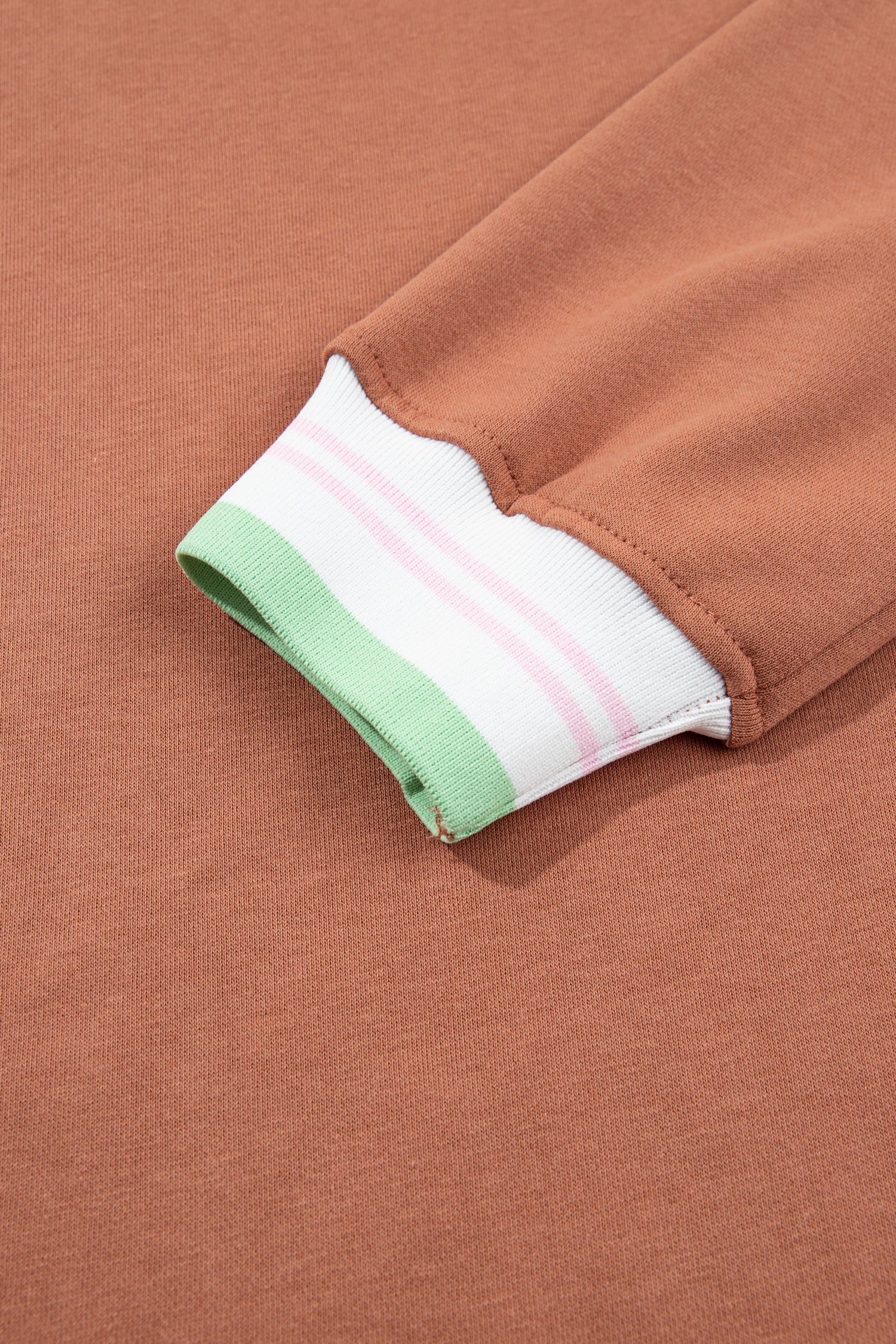 Contrast Women Striped Baggy Crewneck Pullover Sweatshirt | Zarnesh