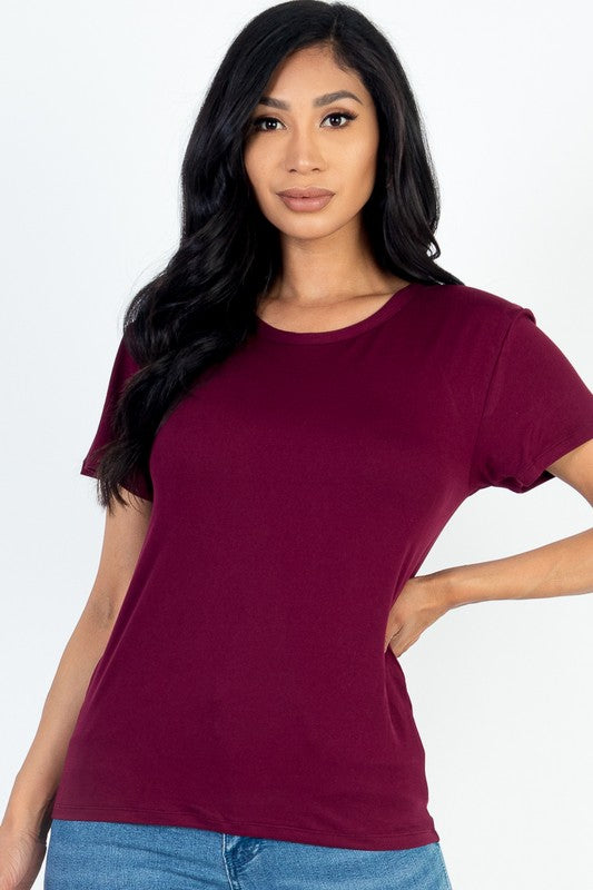 Women Flattering Fit Round Neck Short Sleeve T Shirt | Zarnes
