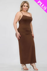 Women's Plus Size Crisscross Back Split Thigh Maxi Dress | Zarnesh