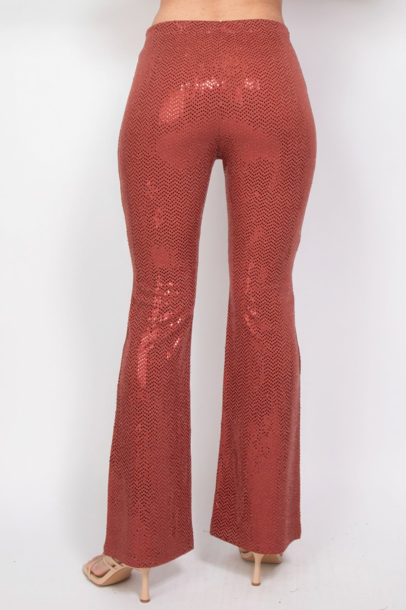 Women's Sequined Fit & Flare Midrise Pants | Zarnesh