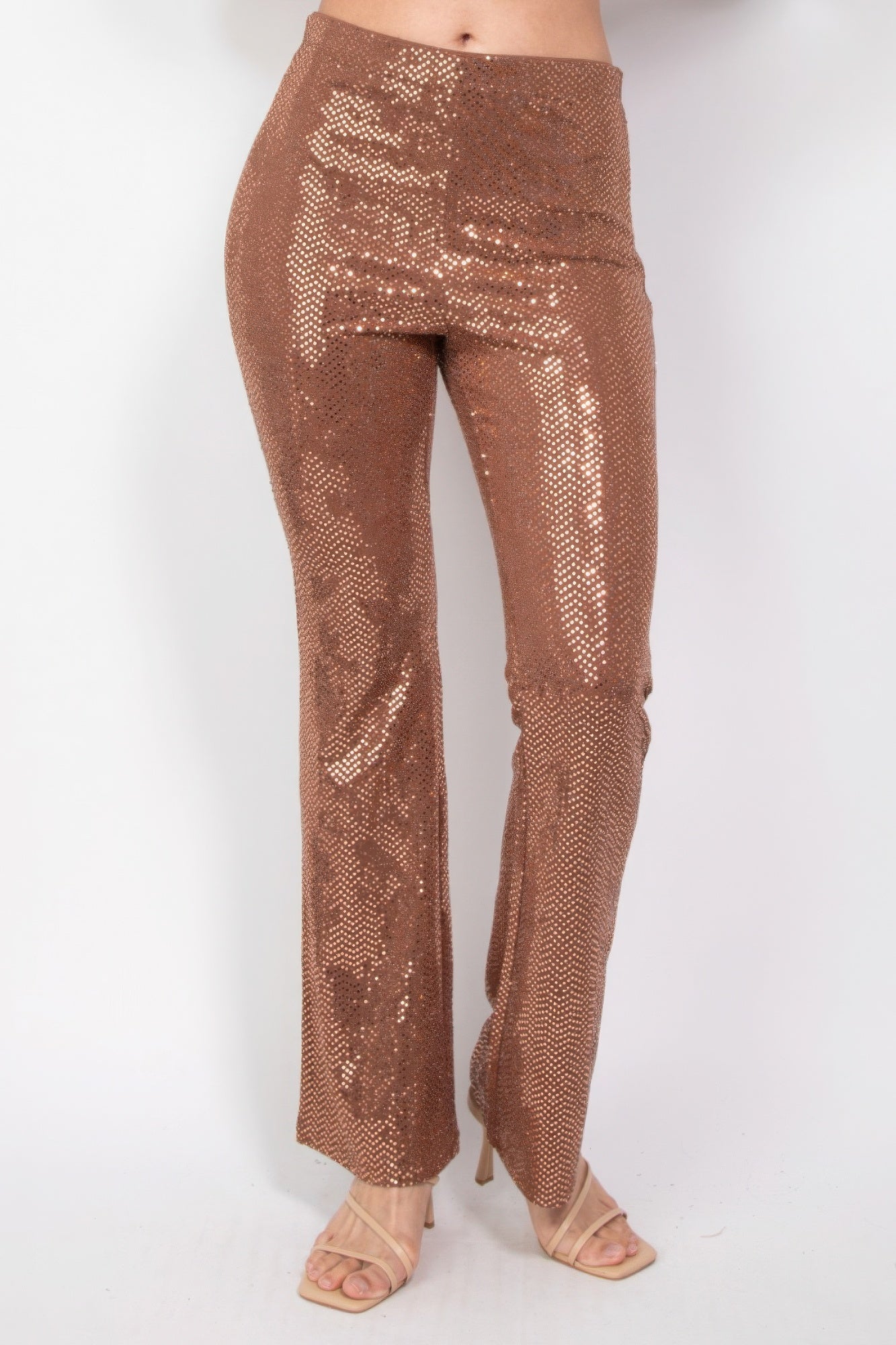 Women's Sequined Fit & Flare Midrise Pants zarnesh.com