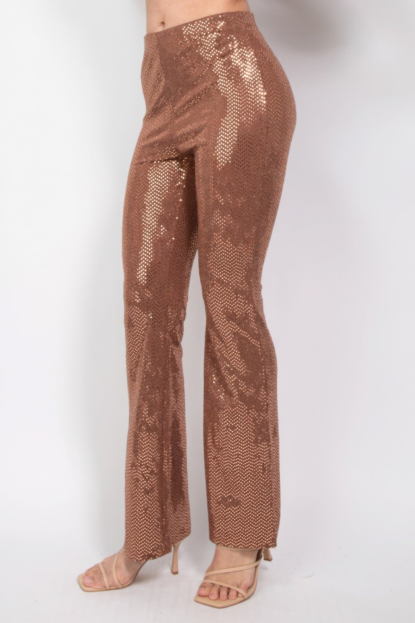 Women's Sequined Fit & Flare Midrise Pants | Zarnesh