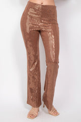 Women's Sequined Fit & Flare Midrise Pants zarnesh.com