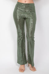 Women Sequined Fit & Flare Midrise Pants zarnesh.com