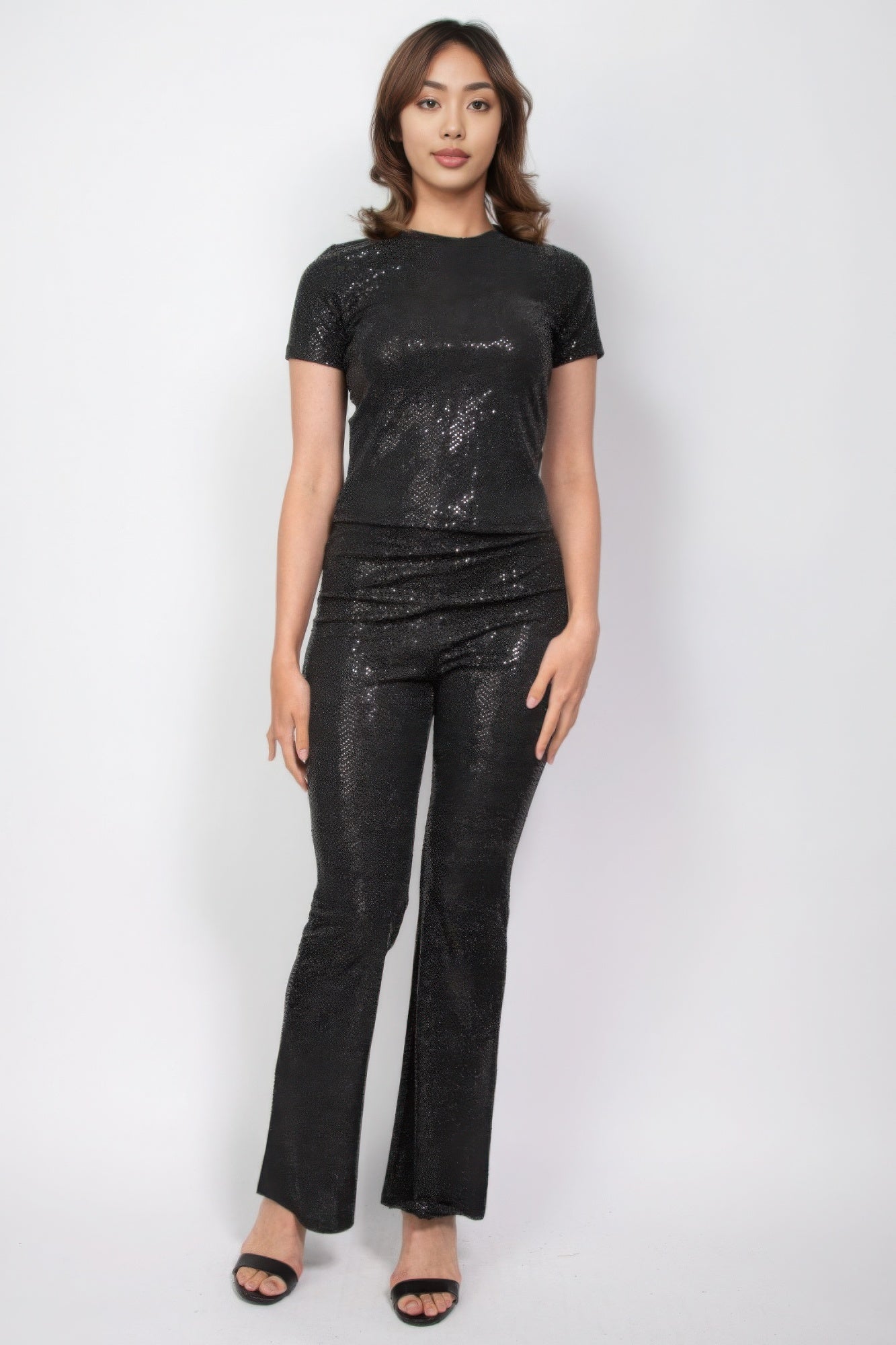 Women Sequined Fit & Flare Midrise Pants | Zarnesh