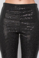 Women Sequined Fit & Flare Midrise Pants | Zarnesh