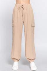 Women Lightweight Stretch Woven Cargo Jogger Pants Zarnesh.com