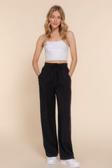 Women Elastic Waist Tencel Long Pants | Zarnesh