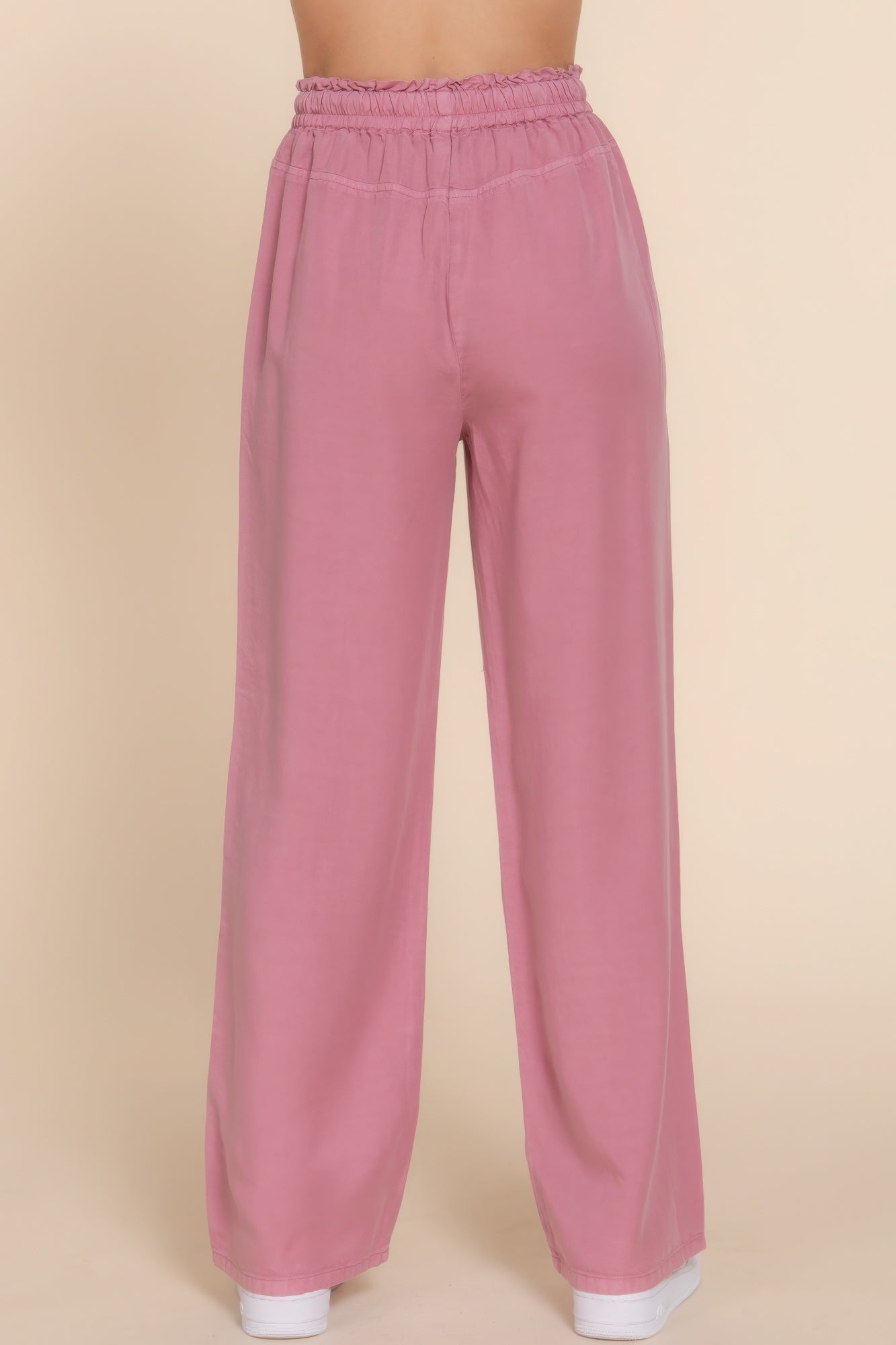 Women Elastic Waist Tencel Long Pants | Zarnesh