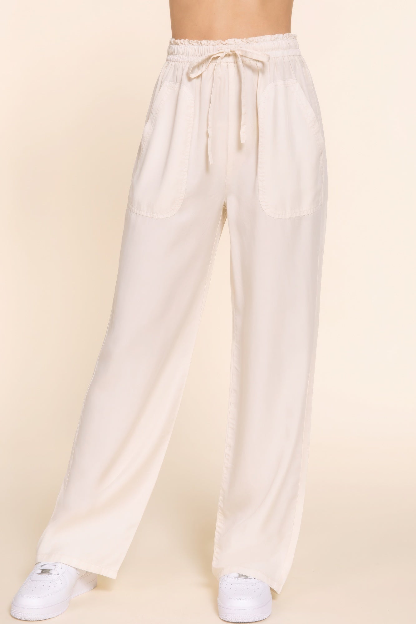 Women Elastic Waist Tencel Long Pants | Zarnesh