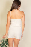 Women Bustier Cami Top Slant Pocket Elastic Waistband Shorts Zarnesh