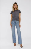 Cap Sleeve Crossover Hem Layla Tee Top | Zarnesh